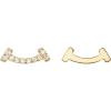 imageMinimalist Smiley CZ Stud Earrings for Women Girls S925 Sterling Silver Tiny Asymmetrical Arc Smile Symbol Tragus Post Earring Fashion Simple Jewelry Gold Plated