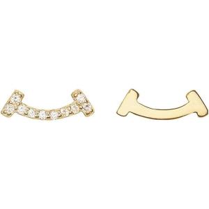 imageMinimalist Smiley CZ Stud Earrings for Women Girls S925 Sterling Silver Tiny Asymmetrical Arc Smile Symbol Tragus Post Earring Fashion Simple Jewelry Gold Plated