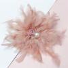 imageDainty Lady Feather Flower Wedding Brooch Pin for Women Girls Elegant Rhinestone Shell Pearl Fascinator Hair Clip Hatpin Corsage Lapel Pins Bridal Cocktail Party Costume Accessories 23cmPink