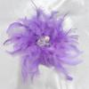 imageDainty Lady Feather Flower Wedding Brooch Pin for Women Girls Elegant Rhinestone Shell Pearl Fascinator Hair Clip Hatpin Corsage Lapel Pins Bridal Cocktail Party Costume Accessories 23cmPurple