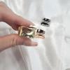 imageDainty Oblate Silk Scarf Ring Brooch for Women Minimalist Geometric Shawl Scarves Buckle Wrap Clasp Clip Rings Brooches Fashion Dress Accessories JewelryGold