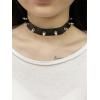 imageDtja Punk PU Leather Choker Necklace for Women Girls Men Black Adjustable Spike Cone Wide Collar Retro Gothic Halloween Hip Hop Jewelry Gift for Friend