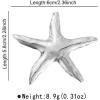 imageOcean Starfish Brooch Pin for Women Gold Plated Stainless Steel Fashion Sea Star Marine Style Brooches Lapel Pins Cute Dress Accessories Birthday Beachy Party Jewelry GiftSilver