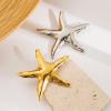 imageOcean Starfish Brooch Pin for Women Gold Plated Stainless Steel Fashion Sea Star Marine Style Brooches Lapel Pins Cute Dress Accessories Birthday Beachy Party Jewelry GiftSilver