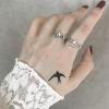 imageSilvery Star Chain Open Band Ring for Women Girls Statement Adjustable Expandable Punk Hip Hop Comfort Fit Finger Knuckle Rings Fashion Vintage Party Lucky Jewelry
