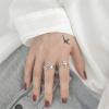 imageSilvery Star Chain Open Band Ring for Women Girls Statement Adjustable Expandable Punk Hip Hop Comfort Fit Finger Knuckle Rings Fashion Vintage Party Lucky Jewelry