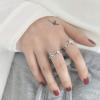 imageSilvery Star Chain Open Band Ring for Women Girls Statement Adjustable Expandable Punk Hip Hop Comfort Fit Finger Knuckle Rings Fashion Vintage Party Lucky Jewelry