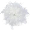imageDainty Lady Feather Flower Wedding Brooch Pin for Women Girls Elegant Rhinestone Shell Pearl Fascinator Hair Clip Hatpin Corsage Lapel Pins Bridal Cocktail Party Costume Accessories 23cmWhite
