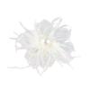imageLady Fascinator Feather Flower Brooch for Women Elegant Shell Pearl Mesh Blossom Hair Clip Wedding Corsage Lapel Pin Bridal Hairband Derby Hat Cocktail Party Costume Accessories WhiteWhite