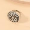 imageVintage Round Star Statement Ring for Women Girls Boho Expandable Adjustable Open Wrap Finger Rings Comfort Fit Bohemian Jewelry Silver Tone Size 78