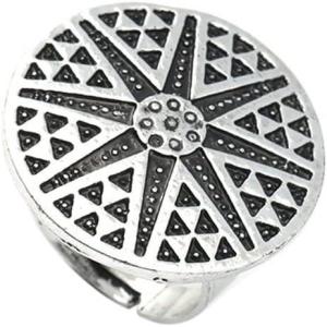 imageVintage Round Star Statement Ring for Women Girls Boho Expandable Adjustable Open Wrap Finger Rings Comfort Fit Bohemian Jewelry Silver Tone Size 78