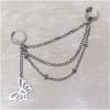 imageVintage Tassel Dangle Ear Cuff Crawler Climber Earring for Women Girls Stainless Steel Cartilage Small Hoop Wrap Vine Clip on Layered Chain Drop Fashion Lightweight Comfy Jewelry 1 Piece Butterfly