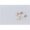 image20G CZ Gold Plated Stud Earrings for Women S925 Sterling Silver Cartilage Princess Cut Cubic Zirconia Ball Bead Helix Barbell Tragus Post Screw Back Earrings Hypoallergenic