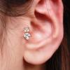 image20G CZ Gold Plated Stud Earrings for Women S925 Sterling Silver Cartilage Princess Cut Cubic Zirconia Ball Bead Helix Barbell Tragus Post Screw Back Earrings Hypoallergenic