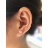 image20G CZ Gold Plated Stud Earrings for Women S925 Sterling Silver Cartilage Princess Cut Cubic Zirconia Ball Bead Helix Barbell Tragus Post Screw Back Earrings Hypoallergenic