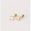 image20G CZ Gold Plated Stud Earrings for Women S925 Sterling Silver Cartilage Princess Cut Cubic Zirconia Ball Bead Helix Barbell Tragus Post Screw Back Earrings Hypoallergenic