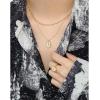 imageDtja Vintage Tulip Flower Pendant Necklace for Women Girls s925 Sterling Silver 18K Gold Plated Embossed Oval Link Chain Adjustable Christmas Valentine Birth Month Jewelry Gifts for MotherGolden