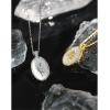 imageDtja Vintage Tulip Flower Pendant Necklace for Women Girls s925 Sterling Silver 18K Gold Plated Embossed Oval Link Chain Adjustable Christmas Valentine Birth Month Jewelry Gifts for MotherSilvery