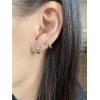 imageMini Princess Round Cut CZ Small Hoop Cartilage Earrings for Women Teen Girls S925 Sterling Silver Tiny Square Crystal Diamond Hypoallergenic Dainty Sleeper Hoops Jewelry Gifts for Petite Ear 7mm