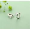 imageMini Princess Round Cut CZ Small Hoop Cartilage Earrings for Women Teen Girls S925 Sterling Silver Tiny Square Crystal Diamond Hypoallergenic Dainty Sleeper Hoops Jewelry Gifts for Petite Ear 7mm