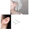 imageMinimalist Tiny Bar Earring for Women Girls Men Sterling Silver Simple Geometric Threader Small Bars Stud Traugs Ear Crawler Climber Earring Hypoallergenic Piercing Body Personalized Jewelry 6mm