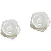 imageCute Shell Pearl Flower Stud Earrings for Women S925 Sterling Silver Hypoallergenic Small White Rose Floral Statement Cartilage Tragus Post Pin Fashion Birthday Wedding Jewelry