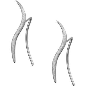 imageDtja Minimalist Wave Cuff Wrap Crawler Earrings for Women Girls S925 Sterling Silver Threader Climber S Shape Cute Pin Studs Simple Hoops Piercing Ear Hypoallergenic Jewelry Fashion GiftsSilver