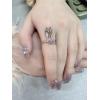 imageDtja Pink CZ Rabbit Statement Stacking Ring for Women Silver Plated Love Heart Star Crystal Zirconia Animal Bunny Pet Ear Adjustable Promise Open Wrap Finger Rings Comfort Fit Easter Birthday Jewelry