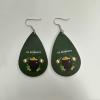 imageGreen Teardrop Leather Dangle Earrings for Women Faux Leather St Patricks Day Shamrock Clover Statement Drop Fish Hook Stud Earring Lightweight Festival Holiday Party Jewelry Souvenirs