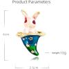 imageMagic Bunny Rabbit Brooch Pin for Women Girls Unisex Gold Plated Enamel Hat Animal Pet Brooches Lapel Pins Dainty Easter Holiday Jewelry Gift for Daughter Son