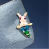 imageMagic Bunny Rabbit Brooch Pin for Women Girls Unisex Gold Plated Enamel Hat Animal Pet Brooches Lapel Pins Dainty Easter Holiday Jewelry Gift for Daughter Son
