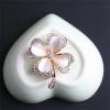 imageRhinestone Cats Eye Clover Leaf Brooch Pin for Women Gold Plated Fashion Heart Love Shamrock Flower Brooches Lapel Pins Lucky Dress Accessories Mothers Birthday Holiday Jewelry Gift