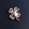imageRhinestone Cats Eye Clover Leaf Brooch Pin for Women Gold Plated Fashion Heart Love Shamrock Flower Brooches Lapel Pins Lucky Dress Accessories Mothers Birthday Holiday Jewelry Gift