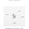image20g Tiny Cute Mouse Stud Sterling Silver Earrings for Women Cubic Zirconia Mini Small Barbell Ball Studs Cartilage Tragus 4 mm Bead Screw Back Piercing Body Jewelry Holiday Birthday Souvenir GiftsSilver Pink