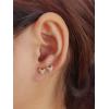image20g Tiny Cute Mouse Stud Sterling Silver Earrings for Women Cubic Zirconia Mini Small Barbell Ball Studs Cartilage Tragus 4 mm Bead Screw Back Piercing Body Jewelry Holiday Birthday Souvenir GiftsGold Pink