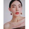 imageVintage Amber Teardrop Dangle Earrings for Women Girls Hypoallergenic Lightweight Big Waterdrop Resin Statement Drop Dangling Stud Earrings Antique Holiday Birthday Theme Party Jewelry Gifts