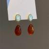 imageVintage Amber Teardrop Dangle Earrings for Women Girls Hypoallergenic Lightweight Big Waterdrop Resin Statement Drop Dangling Stud Earrings Antique Holiday Birthday Theme Party Jewelry Gifts
