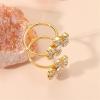 imageCZ Double Flower Statement Rings for Women Girls 14K Gold Plated Adjustable Expandable Long Wrap Finger Ring Comfort Fit Dainty Wedding Birthday Cotail Party Jewelry Size 79