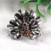 imageCZ Peacock Stretch Wedding Ring for Women Girls Silver Plated AB Crystal Vintage Animal Tail Statement Expandable Band Knuckle Rings Comfort Fit Finger Size 65 to 9 Retro Boho Y2K Jewelry Dainty Gift