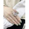 imageColorful Daisy Flower Statement Ring for Women Girls Vintage Expandable Adjustable CZ Wedding Finger Rings Comfort Fit Elegant Birthday Holiday Party Jewelry