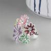 imageColorful Daisy Flower Statement Ring for Women Girls Vintage Expandable Adjustable CZ Wedding Finger Rings Comfort Fit Elegant Birthday Holiday Party Jewelry