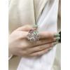 imageColorful Daisy Flower Statement Ring for Women Girls Vintage Expandable Adjustable CZ Wedding Finger Rings Comfort Fit Elegant Birthday Holiday Party Jewelry