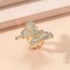 imageDtja CZ Butterfly Engagement Statement Ring for Women Gold Plated Adjustable Expandable Cubic Zirconia Crystal Finger Rings Comfort Fit Fashion Wedding Birthday Y2K Party Promise Jewelry