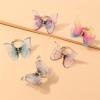 imageDtja CZ Chiffon Butterfly Statement Ring for Women Silver Tone Expandanble Adjustable Blue Wings Open Wrap Rings Comfort Fit Vintage Wedding Engagement Valentine Party Jewelry