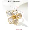 imageDtja Shiny Crystal Flower Statement Ring for Women Girls Gold Plated Bling CZ Delicate Lightweight Adjustable Expandable Open Wrap Finger Rings Comfort Fit Boho Y2K Jewelry Wedding Birthday ChristmasClear