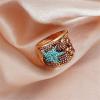 imageOcean Starfish Statement Ring for Women Wide Vintage Blue Purple Crystal CZ Band Cocktail Party Rings Big Chunky Antique Exaggerated Jewelry Dainty