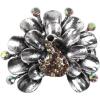 imageCZ Peacock Stretch Wedding Ring for Women Girls Silver Plated AB Crystal Vintage Animal Tail Statement Expandable Band Knuckle Rings Comfort Fit Finger Size 65 to 9 Retro Boho Y2K Jewelry Dainty Gift