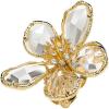 imageDtja Shiny Crystal Flower Statement Ring for Women Girls Gold Plated Bling CZ Delicate Lightweight Adjustable Expandable Open Wrap Finger Rings Comfort Fit Boho Y2K Jewelry Wedding Birthday ChristmasClear