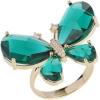 imageGreen CZ Butterfly Statement Ring for Women Hypoallergenic Gold Plated Adjustable Expandable Open Wrap Rings Comfort Fit Art Deco Fashion Birthday Wedding Party Jewelry