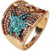 imageOcean Starfish Statement Ring for Women Wide Vintage Blue Purple Crystal CZ Band Cocktail Party Rings Big Chunky Antique Exaggerated Jewelry Dainty
